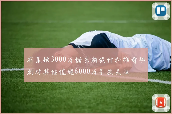 布莱顿3000万镑求购武什科维奇热刺对其估值超6000万引发关注